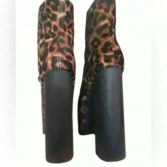 Jeffrey Campbell Womens Tan Leopard Print Lace-Up Platform Boots Size 7M - Picture 12 of 14